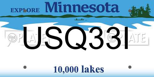 USQ33I Minnesota License Plate