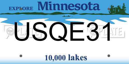 USQE31 Minnesota License Plate