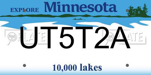 UT5T2A Minnesota License Plate