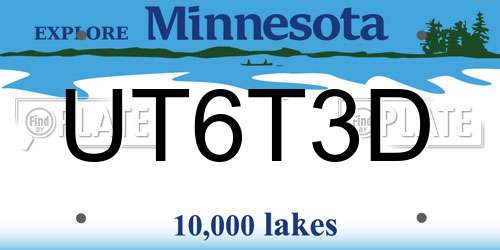 UT6T3D Minnesota License Plate