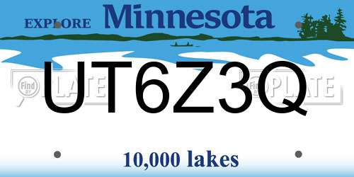 UT6Z3Q Minnesota License Plate