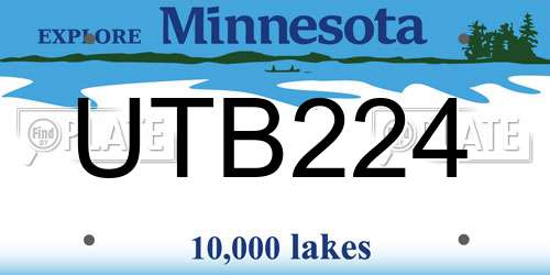 UTB224 Minnesota License Plate