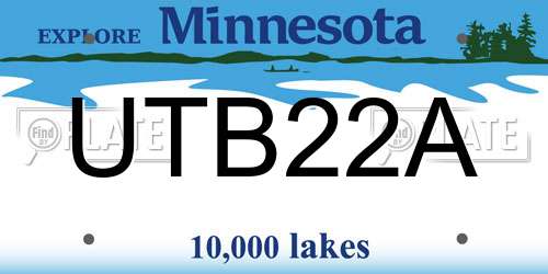 UTB22A Minnesota License Plate