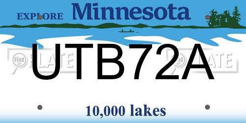 UTB72A Minnesota License Plate