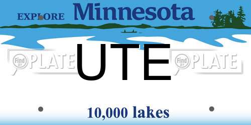 UTE Minnesota License Plate