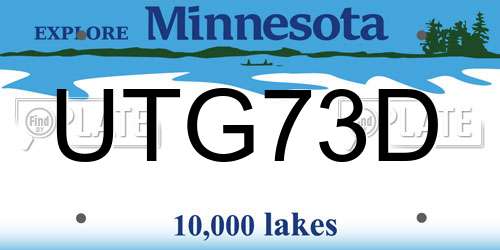 UTG73D Minnesota License Plate