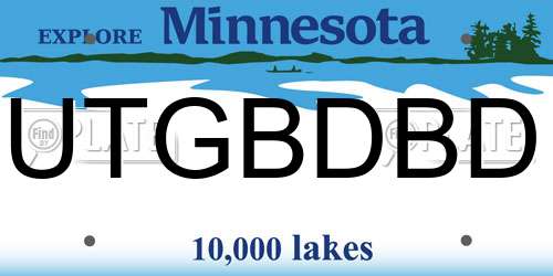 UTGBDBD Minnesota License Plate