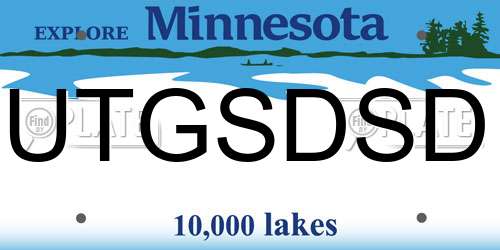 UTGSDSD Minnesota License Plate