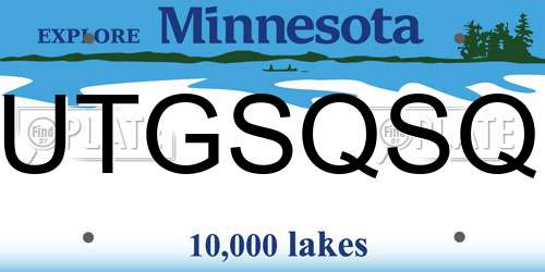 UTGSQSQ Minnesota License Plate
