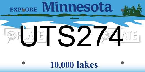 UTS274 Minnesota License Plate