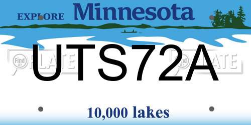UTS72A Minnesota License Plate