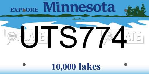 UTS774 Minnesota License Plate
