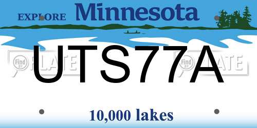 UTS77A Minnesota License Plate
