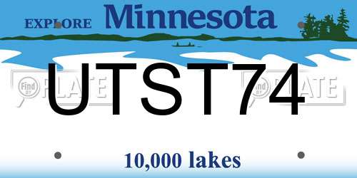 UTST74 Minnesota License Plate
