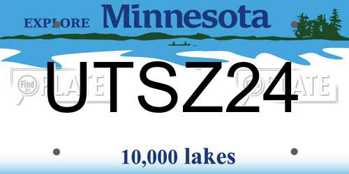 UTSZ24 Minnesota License Plate