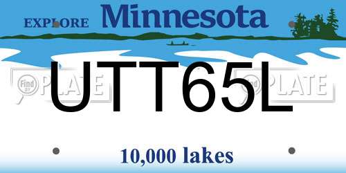 UTT65L Minnesota License Plate