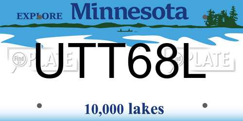 UTT68L Minnesota License Plate