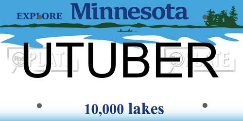 UTUBER Minnesota License Plate