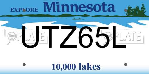 UTZ65L Minnesota License Plate