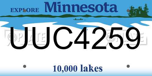 UUC4259 Minnesota License Plate