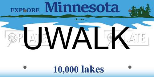 UWALK Minnesota License Plate