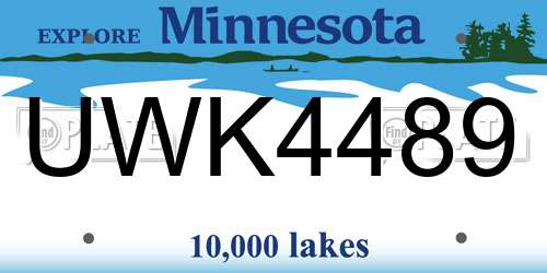 UWK4489 Minnesota License Plate