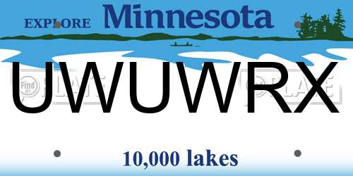 UWUWRX Minnesota License Plate