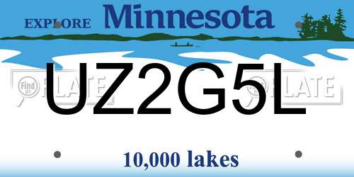 UZ2G5L Minnesota License Plate