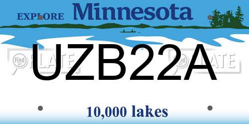UZB22A Minnesota License Plate
