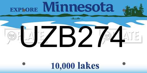 UZB274 Minnesota License Plate