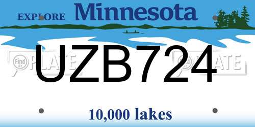 UZB724 Minnesota License Plate
