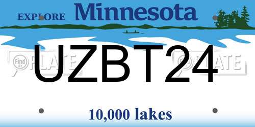 UZBT24 Minnesota License Plate