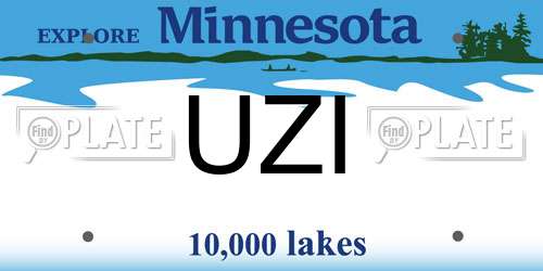 UZI Minnesota License Plate