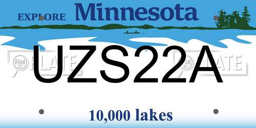 UZS22A Minnesota License Plate