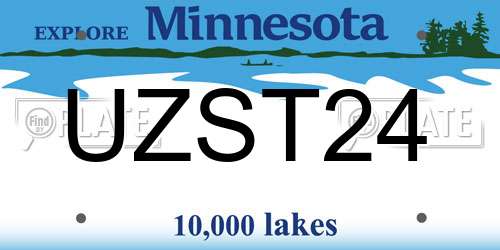 UZST24 Minnesota License Plate