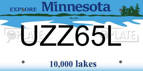 UZZ65L Minnesota License Plate