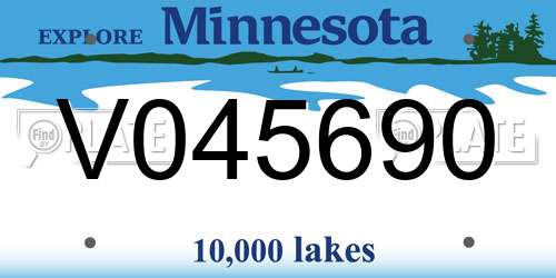 V045690 Minnesota License Plate