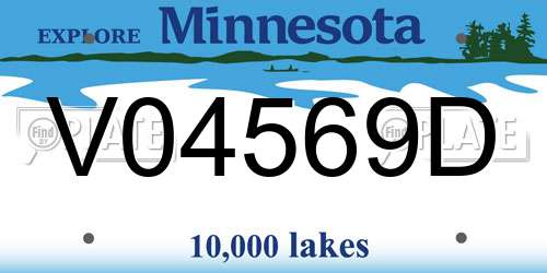 V04569D Minnesota License Plate