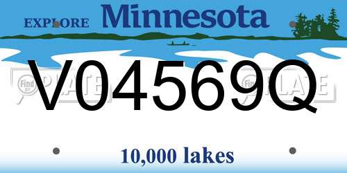 V04569Q Minnesota License Plate