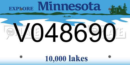 V048690 Minnesota License Plate