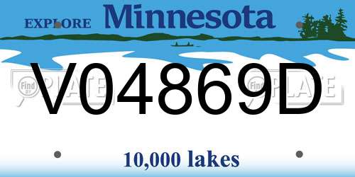 V04869D Minnesota License Plate