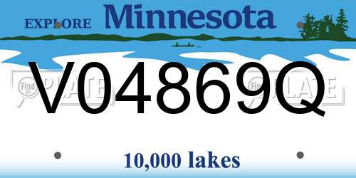 V04869Q Minnesota License Plate