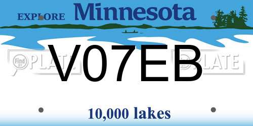 V07EB Minnesota License Plate