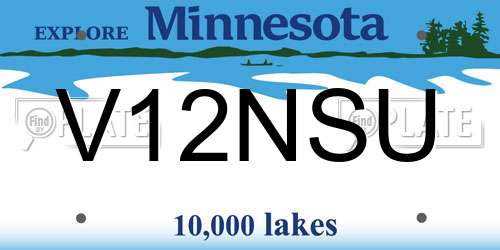 V12NSU Minnesota License Plate