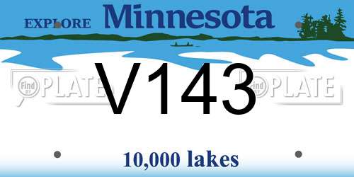 V143 Minnesota License Plate