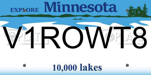 V1ROWT8 Minnesota License Plate