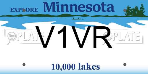 V1VR Minnesota License Plate