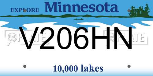V206HN Minnesota License Plate