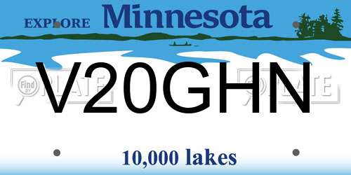 V20GHN Minnesota License Plate