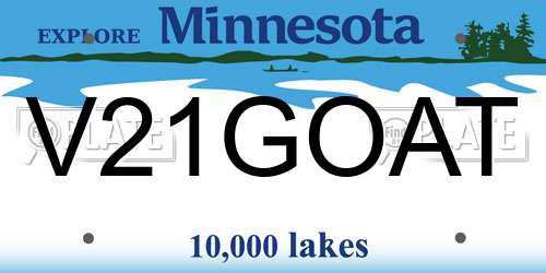 V21GOAT Minnesota License Plate